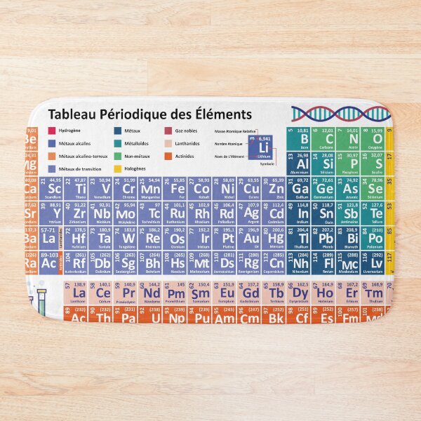 Item preview, French periodic table - tableau périodique des éléments Chemistry designed and sold by EmeraldeaArt.