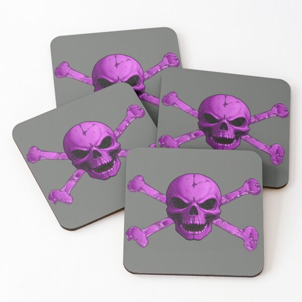 Item preview, Distressed Purple Skull and Crossbones Pirate Flag designed and sold by hauntedtees.