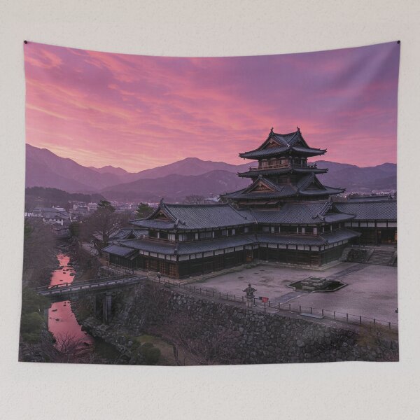 Item preview, Samurai palace with pink background designed and sold by MerlinWear.