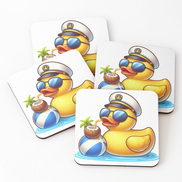 Item preview, Yellow Rubber Duck on Summer Beach Holiday | Cute Duck Floating in Tropical Paradise | Relaxed Duck with Sunglasses and Beach Vibes | Playful Summer Fun with Rubber Duck designed and sold by PaintedPixels01.