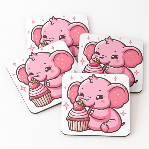Item preview, Pink Elephant Enjoying Pink Cupcake | Adorable Elephant with Sweet Treat | Cute Dessert Moment with Pastel Vibes | Sweet Pink Cupcake and Playful Elephant | Fun and Whimsical Dessert Design designed and sold by PaintedPixels01.