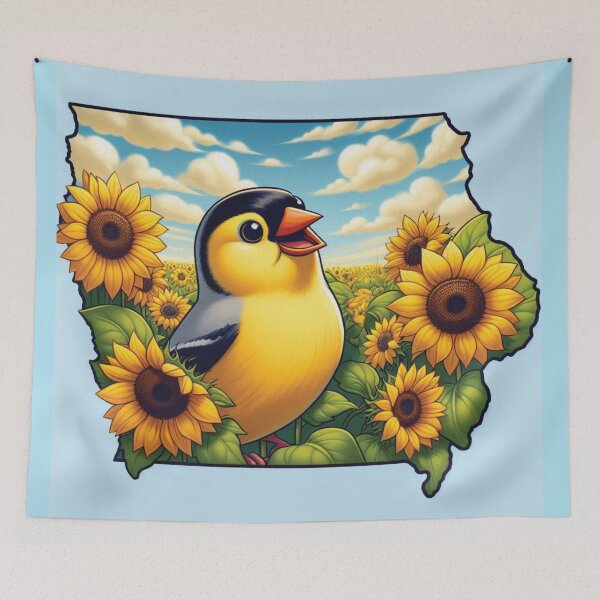 Item preview, Iowa: Cartoon Eastern Goldfinch   designed and sold by CornerStone57.