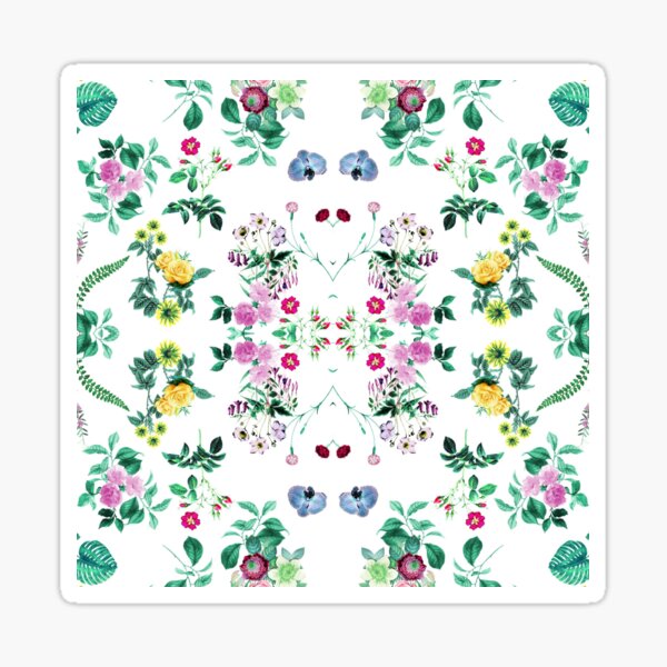 verlässt Flora botanisches nahtloses buntes Wiederholungsmuster Sticker