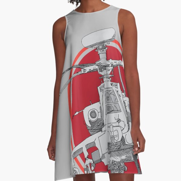 Item preview, Apache Fury – Red Sun Helicopter Scribble designed and sold by Way-Of-Art.