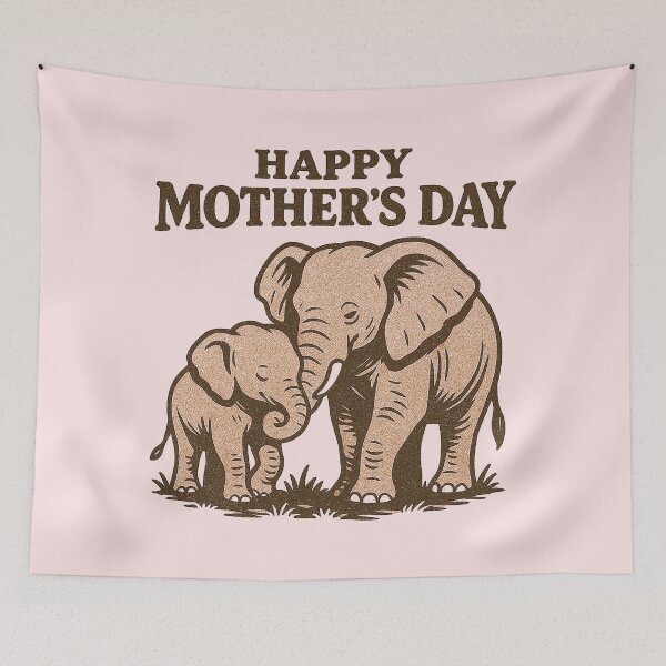 Item preview, Happy Mother's Day Affectionate Elephant Pair designed and sold by zzz888.