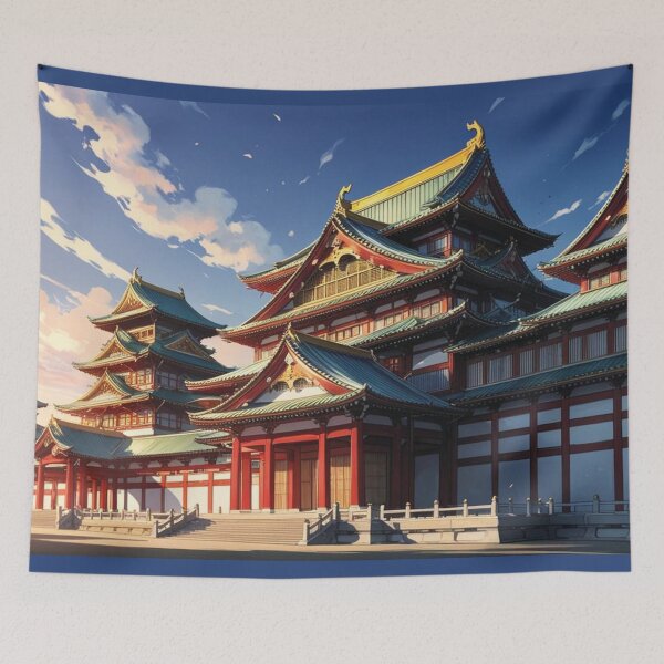 Item preview, Japanese palace with green roofs designed and sold by MerlinWear.