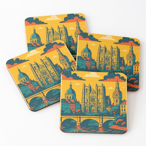 Item preview, Digital Retro Pop Art of Nantes | Bold Cityscape with Vintage Vibes | Colorful Tribute to French Urban Charm | Nostalgic Design Inspired by Nantes Landmarks | Pop Culture Style Meets Historic France designed and sold by PaintedPixels01.