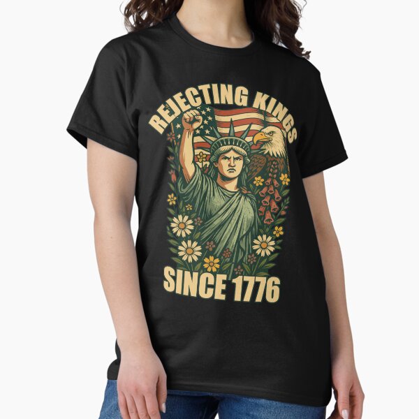 Item preview, Anti Trump Statue Of Liberty Rejecting Kings 1776 Foxglove Daisy Tulip Flowers Bald Eagle Resist designed and sold by wtfbba.