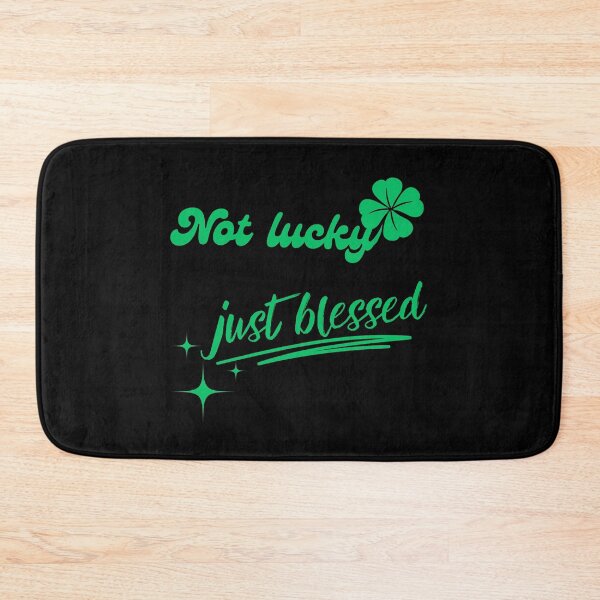 Item preview, Not lucky just blessed - phrase with a four-leaf clover and sparkles designed and sold by PHRASEandSTYLE.