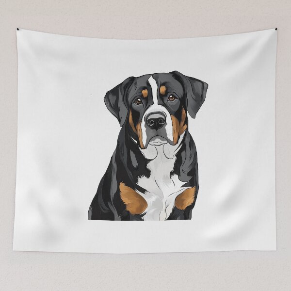 Item preview, Greater Swiss Mountain Dog Illustration designed and sold by whyitsme.