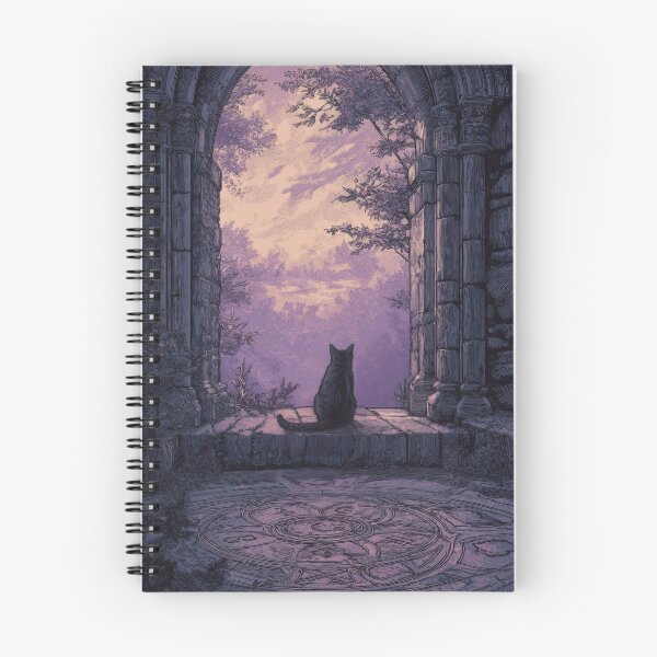 Aperçu de l'œuvre Chat devant une arche en ruine créée et vendue par TeeTribeWear.