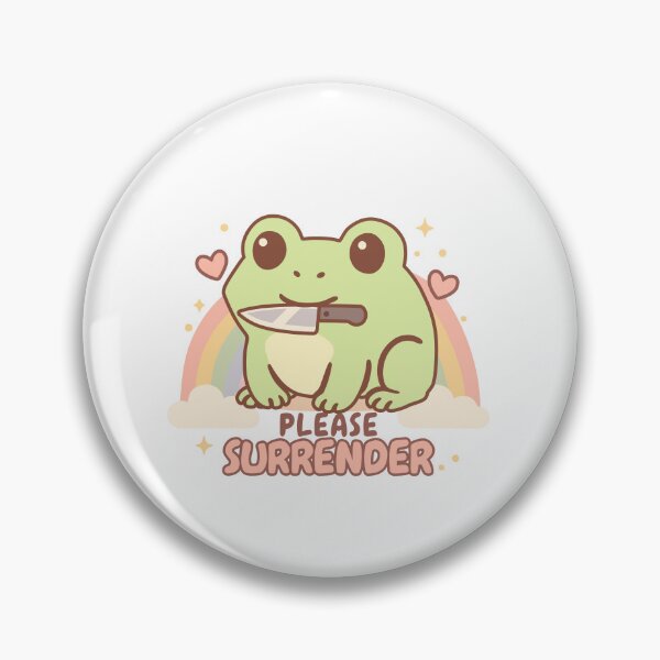 Item preview, Kawaii Frog with Knife – Please Surrender designed and sold by myanko.