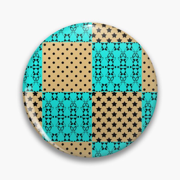 Item preview, Beige turquoise patchwork pattern designed and sold by fuzzyfox.