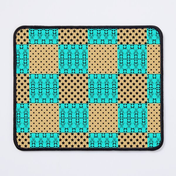 Item preview, Beige turquoise patchwork pattern designed and sold by fuzzyfox.