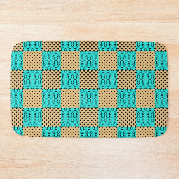 Item preview, Beige turquoise patchwork pattern designed and sold by fuzzyfox.