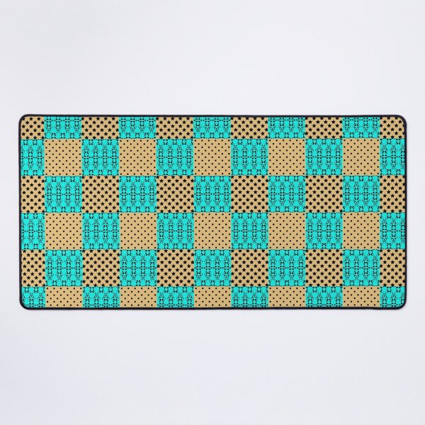 Item preview, Beige turquoise patchwork pattern designed and sold by fuzzyfox.
