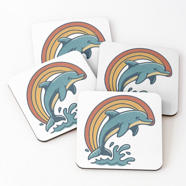 Item preview, Retro Dolphin Rainbow Shirt – Vintage Summer Vibes Tee designed and sold by ThreadLevelDrip.