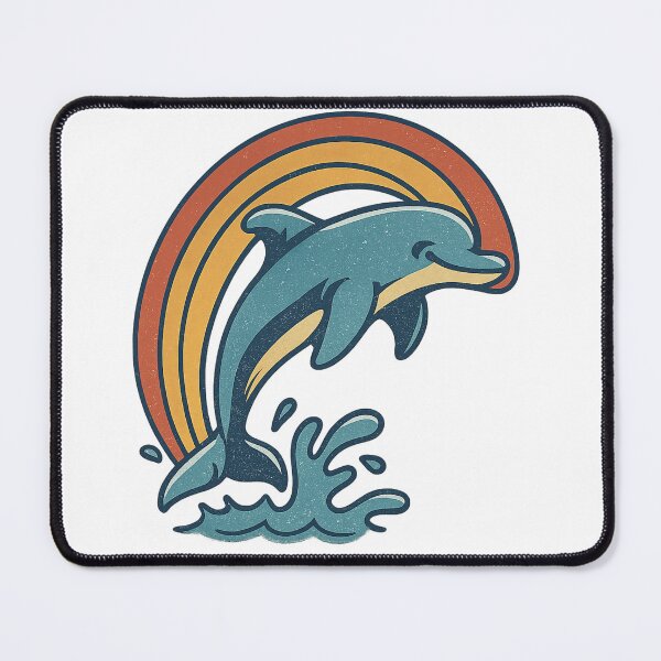 Item preview, Retro Dolphin Rainbow Shirt – Vintage Summer Vibes Tee designed and sold by ThreadLevelDrip.