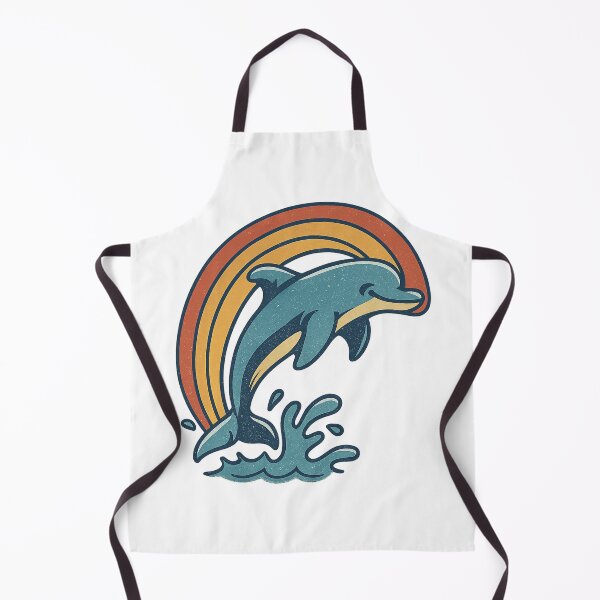 Item preview, Retro Dolphin Rainbow Shirt – Vintage Summer Vibes Tee designed and sold by ThreadLevelDrip.