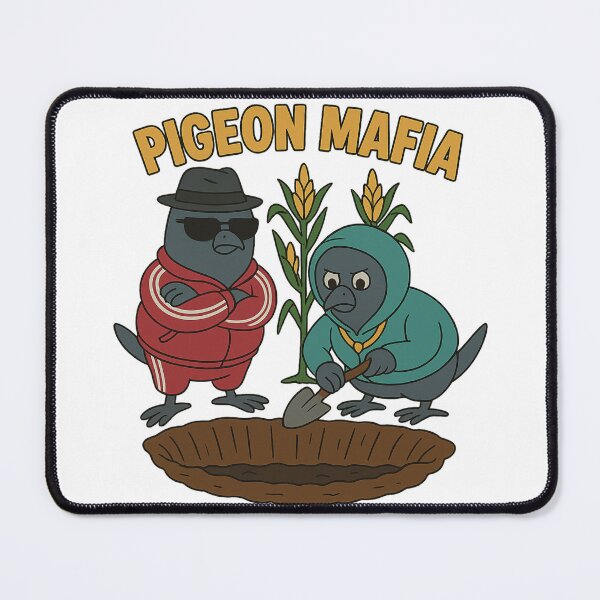 Item preview, Pigeon Mafia Gangster Birds – Funny Cartoon Digging Scene Retro Mobster Art designed and sold by ThreadLevelDrip.