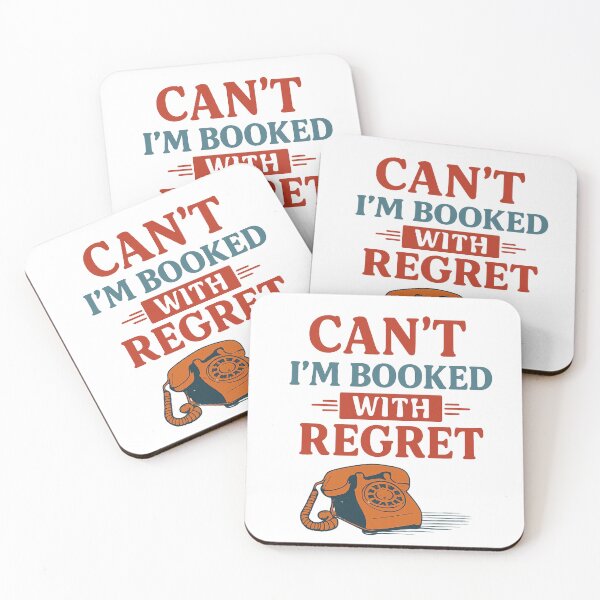 Item preview, Can’t, I’m Booked with Regret – Funny Retro Phone Design designed and sold by ThreadLevelDrip.