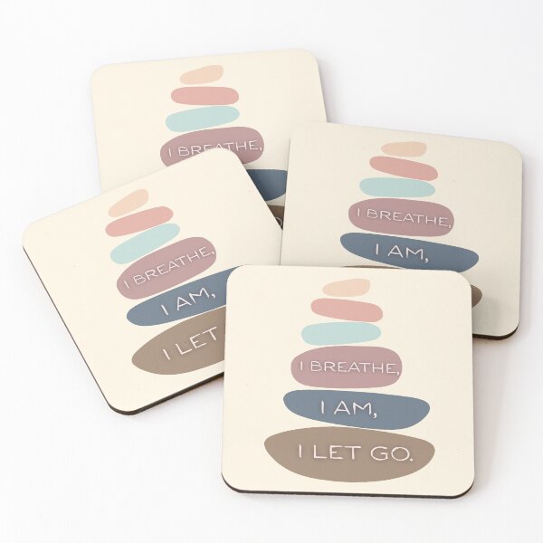 Item preview,  I Breathe I Am I Let Go – Stacked Rocks Mindfulness Quote designed and sold by LUV963.