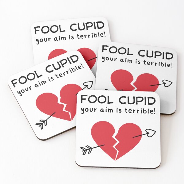 Item preview, Fool Cupid, your aim is terrible! - broken heart designed and sold by PHRASEandSTYLE.