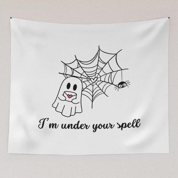 Item preview, I’m under your spell - lovestruck ghost and heart-shaped spiderweb designed and sold by PHRASEandSTYLE.