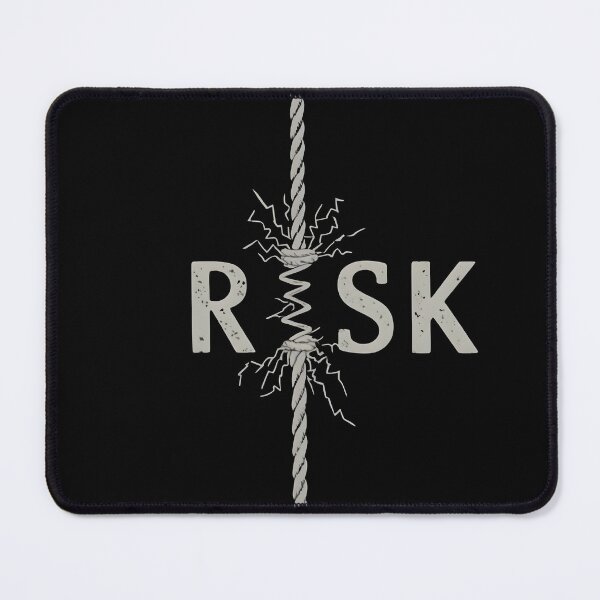 Item preview, RISK Rope Typography Design – Minimalist Broken Rope Art on Black Background designed and sold by Glow Wind ⭐⭐⭐⭐⭐.