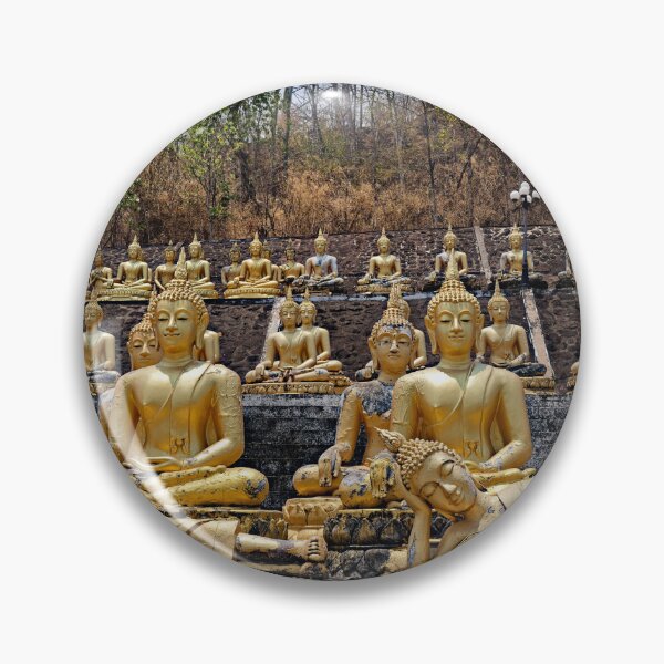 Item preview, Golden statues lined up at Wat Phousalao designed and sold by franck380.