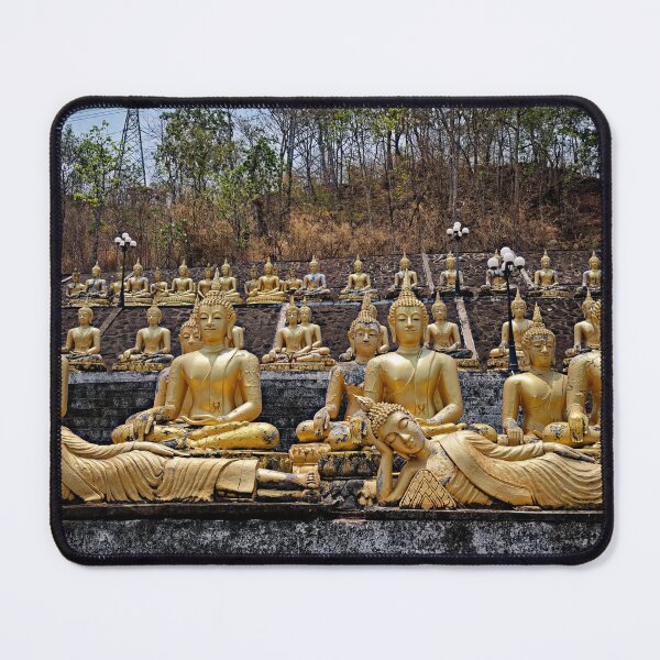 Item preview, Golden statues lined up at Wat Phousalao designed and sold by franck380.
