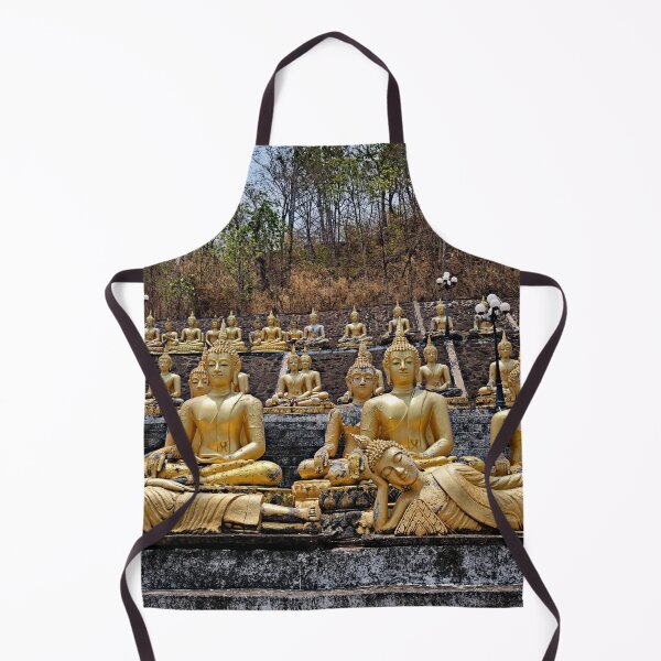 Item preview, Golden statues lined up at Wat Phousalao designed and sold by franck380.