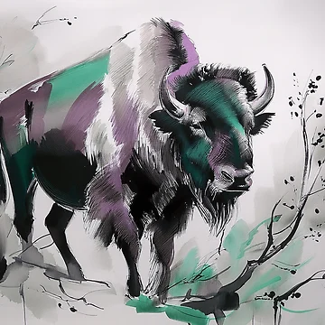 Artwork thumbnail, American Bison - Raloel by Raloel Art