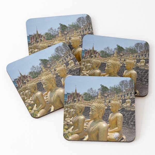 Item preview, Golden statues lined up at Wat Phousalao designed and sold by franck380.