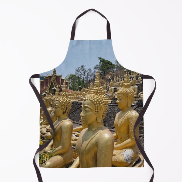 Item preview, Golden statues lined up at Wat Phousalao designed and sold by franck380.