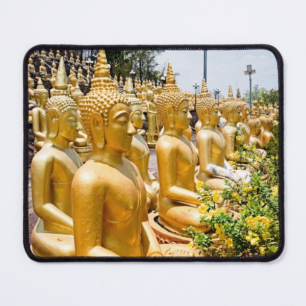Item preview, Golden statues lined up at Wat Phousalao designed and sold by franck380.