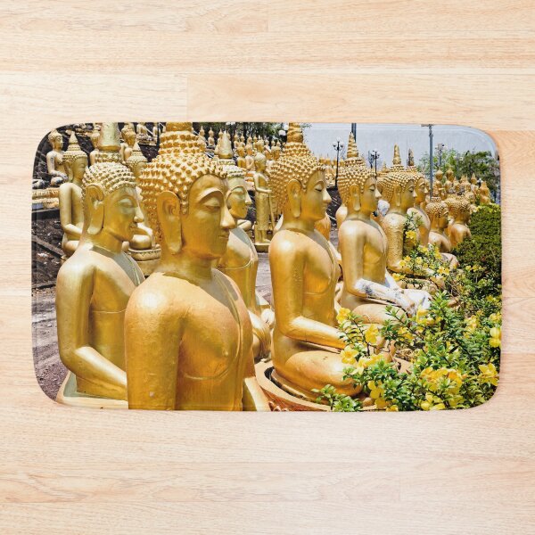 Item preview, Golden statues lined up at Wat Phousalao designed and sold by franck380.