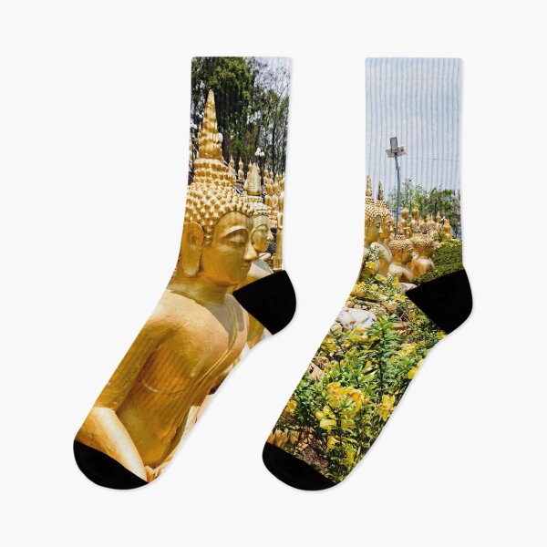Item preview, Golden statues lined up at Wat Phousalao designed and sold by franck380.