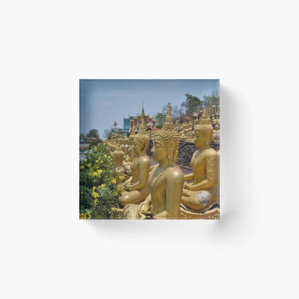 Item preview, Golden statues lined up at Wat Phousalao designed and sold by franck380.