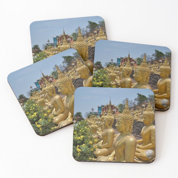 Item preview, Golden statues lined up at Wat Phousalao designed and sold by franck380.