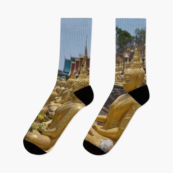 Item preview, Golden statues lined up at Wat Phousalao designed and sold by franck380.