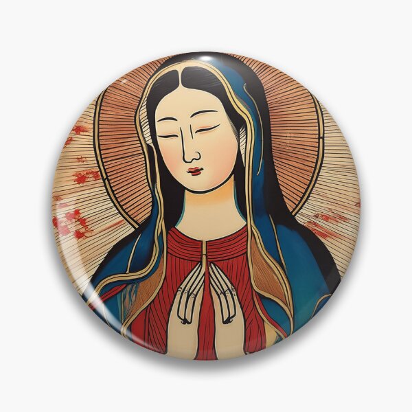 Item preview, Japanese Woodcut Style Madonna Mother Mary Our Lady designed and sold by PhaedraArt.