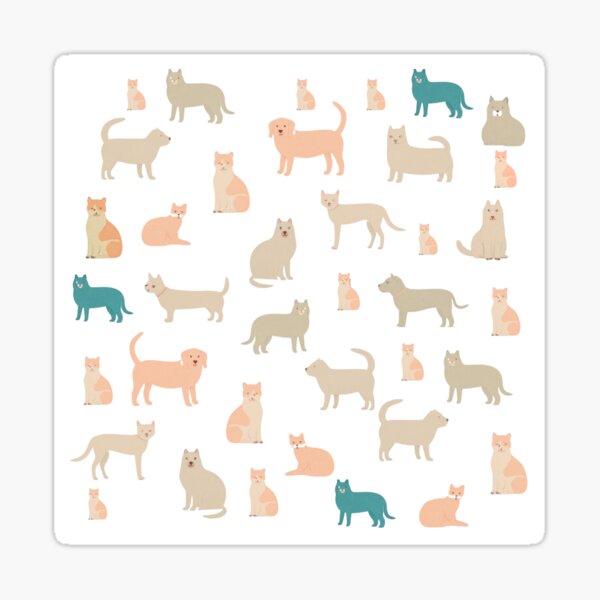 Cat and dog patterns gift Sticker