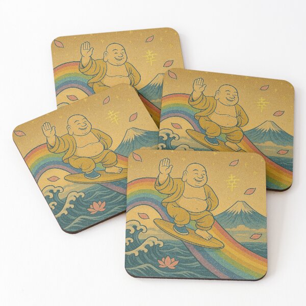 Item preview, Buddha Rainbow Surf — Ukiyo-e Vibrant Zen designed and sold by SaintGear.