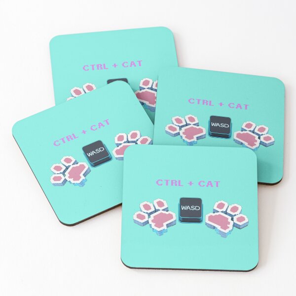 Item preview, CTRL + CAT – Cute Gamer Cat Paw and Keyboard Meme Art designed and sold by SamartkitDesign.