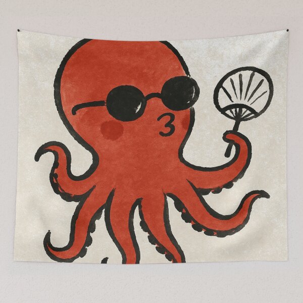 Item preview, Octopus Attitude – Sumi-e Style Coolness designed and sold by cottoncode.