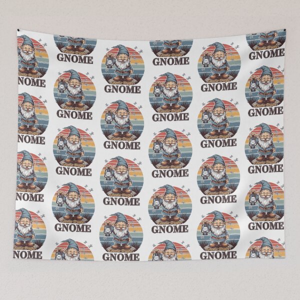 Item preview, Whimsical Lantern Gnome Under Retro Sunset – Cute Fantasy Garden Creature designed and sold by Taans-Creation.