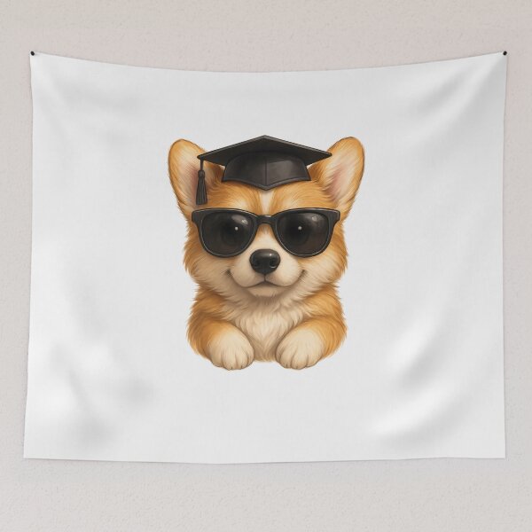 Item preview, Kawaii Corgi Wear Sunglasses Funny Corgi Graduate  designed and sold by thebest-2studio.
