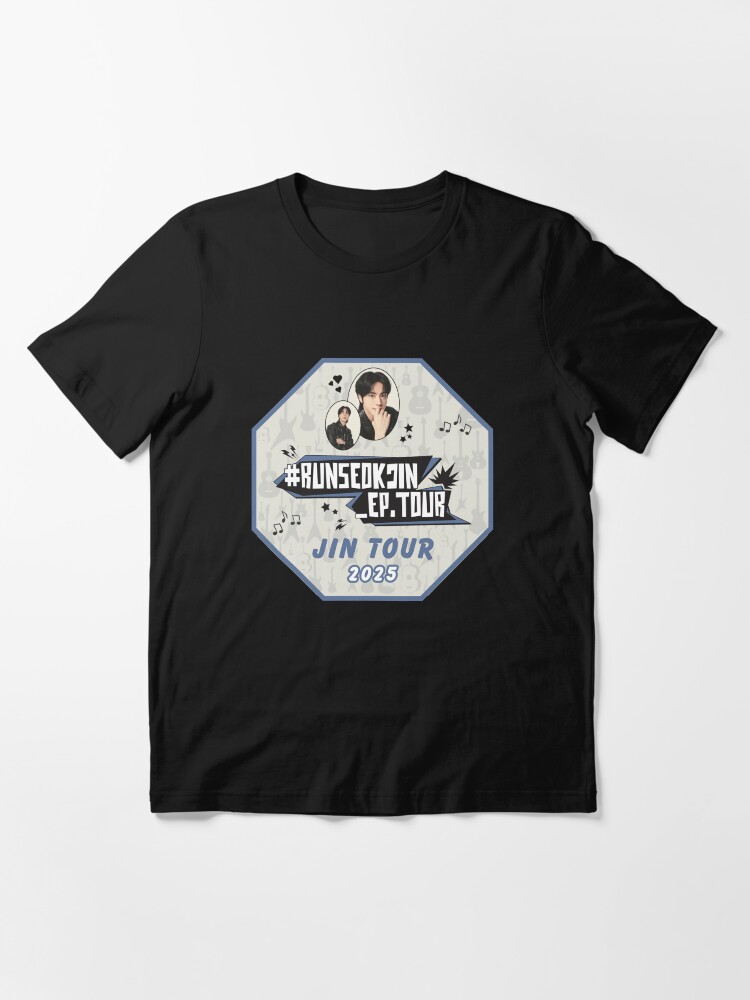 アイドル RUN SEOKJIN T-Shirt (Dark Grey) M Retro Run Seokjin Ep Tour Shirt, Jin Tour 2025 Tshirt, Echo