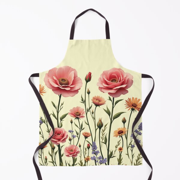 Item preview, Wildflowers And 3 Pink Roses in Center #2 - Butter Cream Background #5015BCR designed and sold by Wildflower Rose.